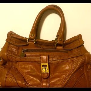 Sam Edelman Perforated Cognac Handbag